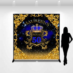 Lofaris Stars Gold Glitter Royal Custom 50Th Birthday Backdrop