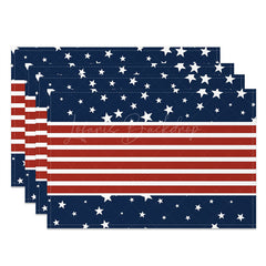 Lofaris Stars Line Retro Independence Day Set Of 4 Placemats