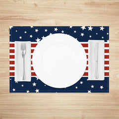 Lofaris Stars Line Retro Independence Day Set Of 4 Placemats