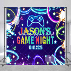 Lofaris Stars Sky Neon Custom Name Game Night Party Backdrop