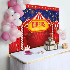 Lofaris Stars Sparks Night Red Circus Baby Shower Backdrop