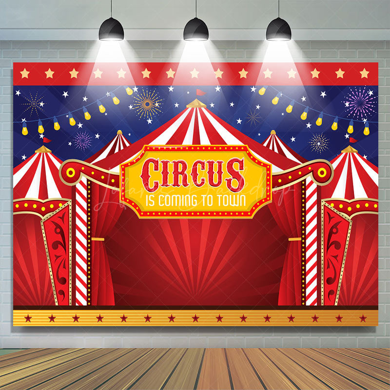 Lofaris Stars Sparks Night Red Circus Baby Shower Backdrop