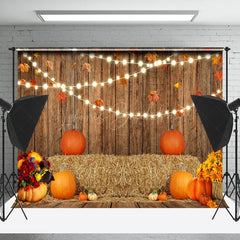 Lofaris Stencil Wall Haystack Pumpkin Photography Backdrop