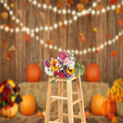 Lofaris Stencil Wall Haystack Pumpkin Photography Backdrop