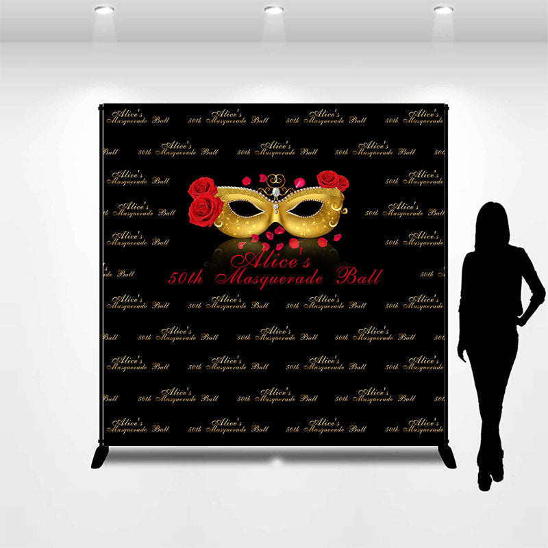 Step And Repeat Custom Masquerade Birthday Backdrop - Lofaris