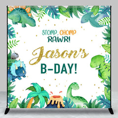 Lofaris Stomp Chomp Dinosaur Forest Custom Birthday Backdrop