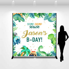 Lofaris Stomp Chomp Dinosaur Forest Custom Birthday Backdrop