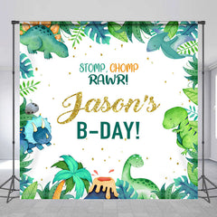 Lofaris Stomp Chomp Dinosaur Forest Custom Birthday Backdrop