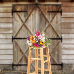 Lofaris Stone Floor And Door Wood Backdrop For Photography