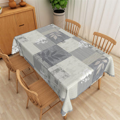 Lofaris Stone Gray Leaf Rubbings Modern Rectangle Tablecloth