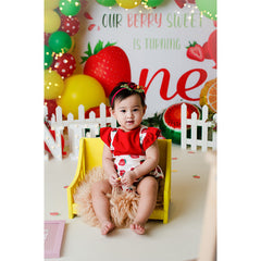 Lofaris Strawberry Balloons 1st Birthday Photography Backdrop