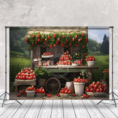 Lofaris Strawberry Shop Green Grass Woods Backdrop For Studio