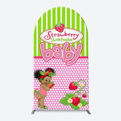 Lofaris Strawberry Shortcake Girl Arch Baby Shower Backdrop