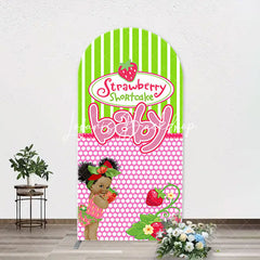 Lofaris Strawberry Shortcake Girl Arch Baby Shower Backdrop