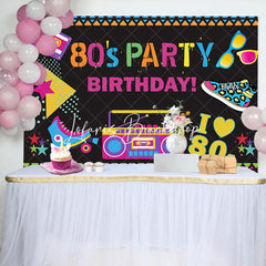 Lofaris Street Musical Disco 80s Party Birthday Backdrop