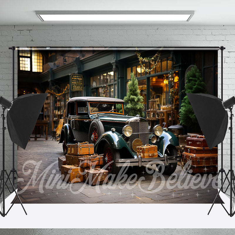 Lofaris Street Outdoor Dark Green Truck Backdrop Cake Smash