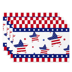 Lofaris Stripe Star Dots Independence Day Set Of 4 Placemats