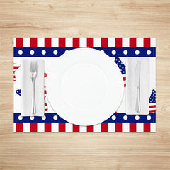 Lofaris Stripe Star Dots Independence Day Set Of 4 Placemats