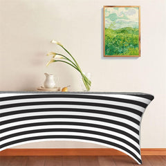 Lofaris Striped Spandex Stretch Fitted Rectangular Tablecloth