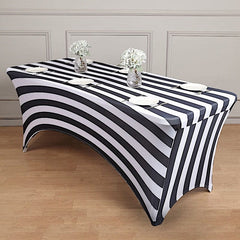 Lofaris Striped Spandex Stretch Fitted Rectangular Tablecloth