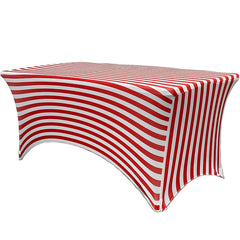 Lofaris Striped Spandex Stretch Fitted Rectangular Tablecloth