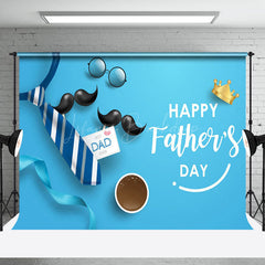 Lofaris Stripes Tie Beard Coffee Blue Fathers Day Backdrop