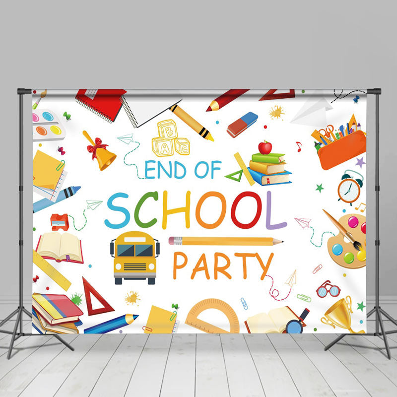 Lofaris Study Stuff Bus Book End Of School Party Backdrop