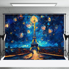 Lofaris Stunning Night Oil Painting Eiffel Tower Backdrop