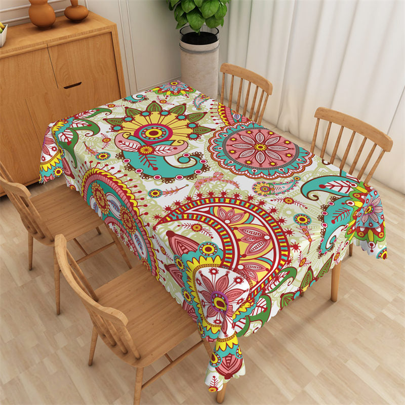 Lofaris Stylish Culture Colorful Paisley Pattern Tablecloth