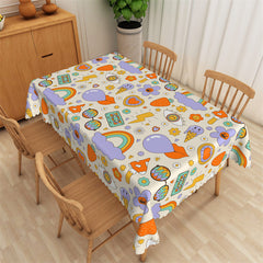 Lofaris Stylish Rainbow Colorful Design Rectangle Tablecloth