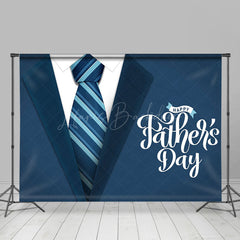 Lofaris Suit Tie Blue Fabric Happy Fathers Day Backdrop