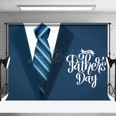 Lofaris Suit Tie Blue Fabric Happy Fathers Day Backdrop