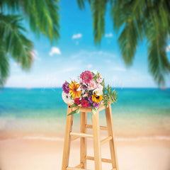 Lofaris Summer Beach Coconut Leaves Wonderland Photo Backdrop