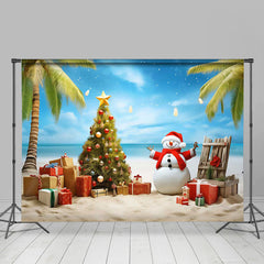 Lofaris Summer Beach Coconut Trees Christmas In July Backdrop