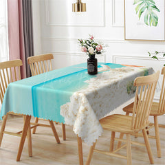 Lofaris Summer Beach Ocean Pattern Blue Rectangle Tablecloth