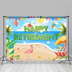 Lofaris Summer Beach Ocean Sun Flamingo Retirement Backdrop