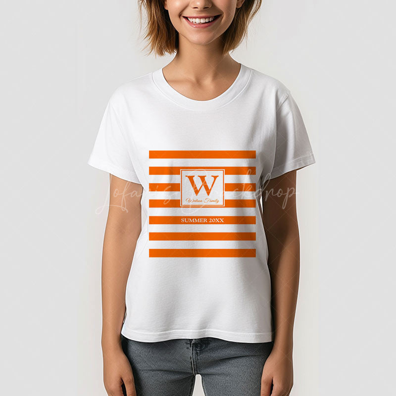 Lofaris Summer Family Reunion Orange Stripe Custom T-Shirt