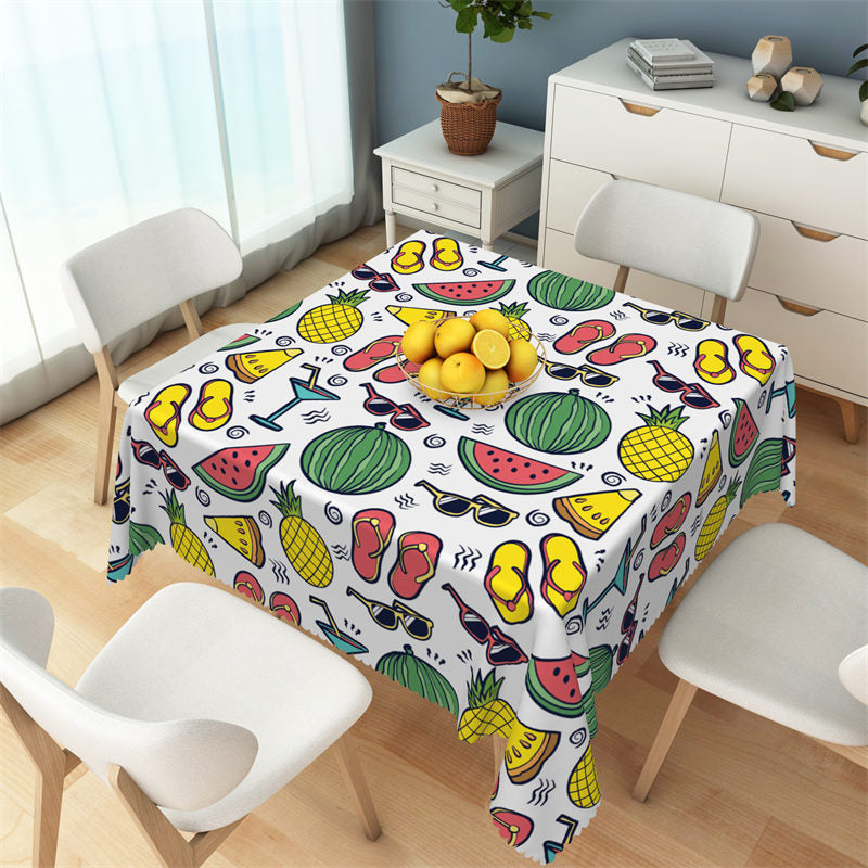 Lofaris Summer Fruit Watermelon Painting Square Tablecloth