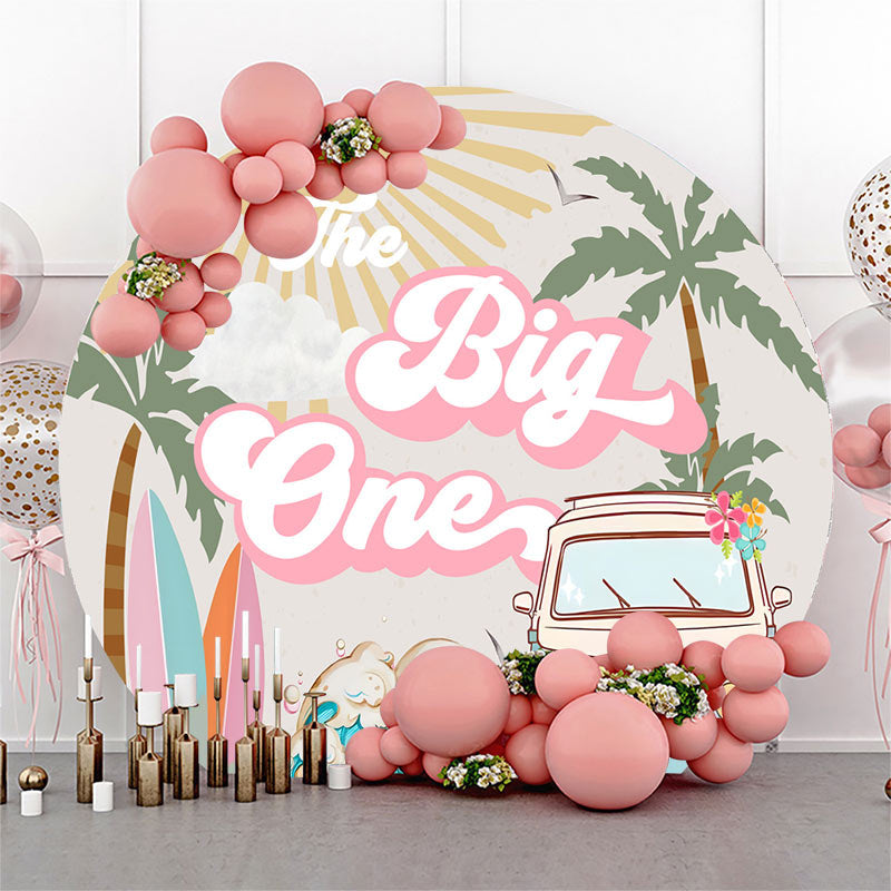 Lofaris Summer Groovy Big One Round 1st Birthday Backdrop