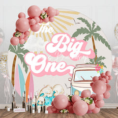 Lofaris Summer Groovy Big One Round 1st Birthday Backdrop