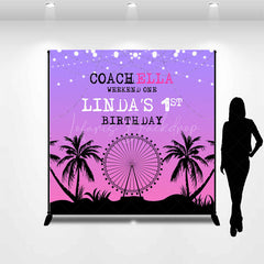 Lofaris Summer Night Coachella Tree Custom Birthday Backdrop