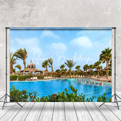 Lofaris Summer Pool Natural Scenery Beach Holiday Backdrop