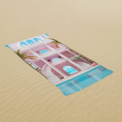 Lofaris Summer Pool Pink Castle Custom Girl Beach Towel