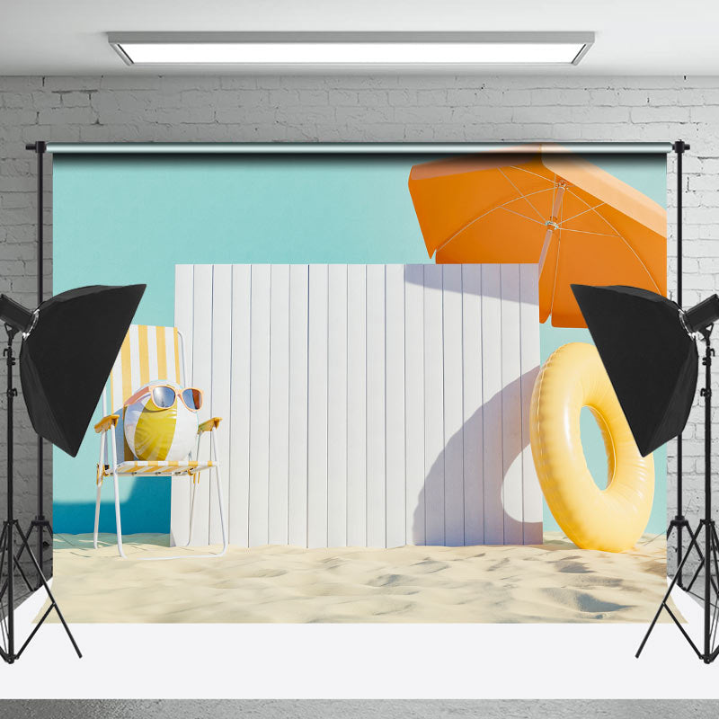 Lofaris Summer Sandy Beach Sunbathing Cake Smash Backdrop