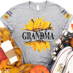 Lofaris Summer Sunflowers Grandma And Kids Custom T - Shirt