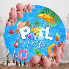 Lofaris Summer Swiming Holiday Round Pool Party Backdrop