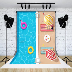 Lofaris Summer Vacation Top View Swimming Pool Party Backdrop