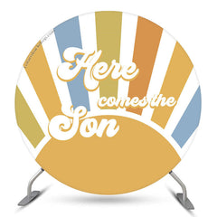 Lofaris Sun Here Comes The Son Round Baby Shower Backdrop