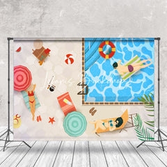 Lofaris Sunbathing Swimming Pool Party Summer Photo Backdrop