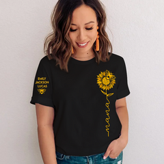 Lofaris Sunflower Bee Scrawl Nana Kids Mothers Day T-Shirt